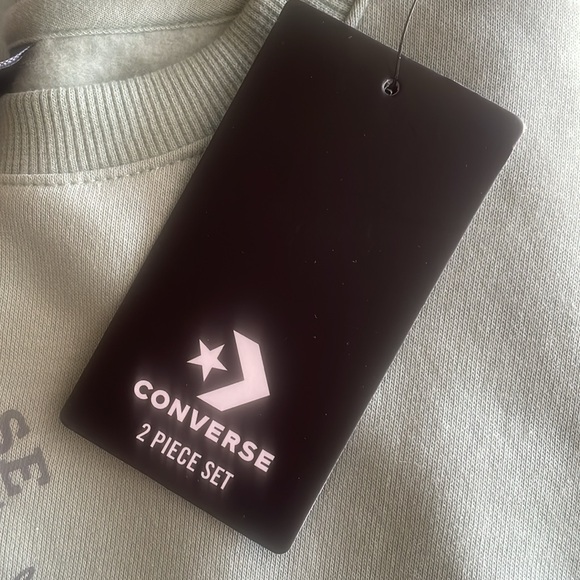 New Converse Kids Mint Green Sweatshirt & Pants 2 piece Set - Picture 4 of 16